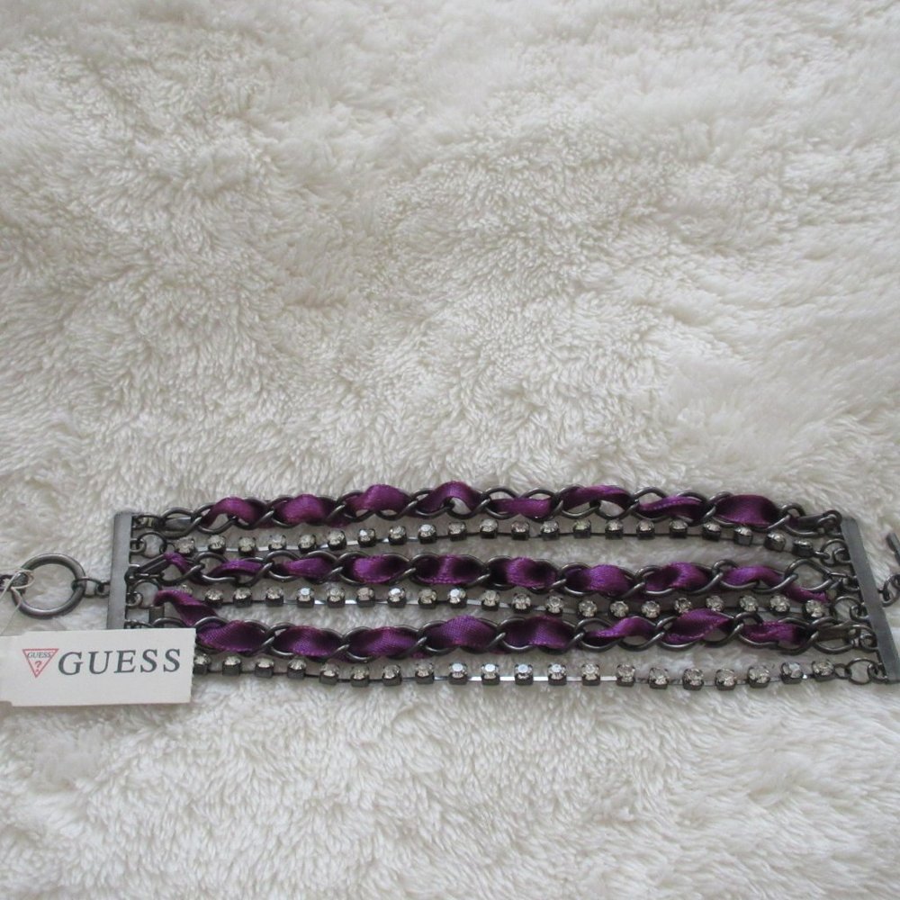 Guess purple hinged bracelet